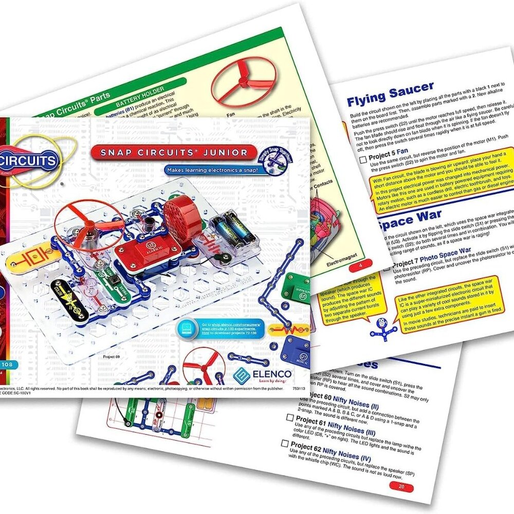 Jr. SC-100 Electronics Exploration Kit, Over 100 Projects, Full Color Project Ma - Picture 11 of 16